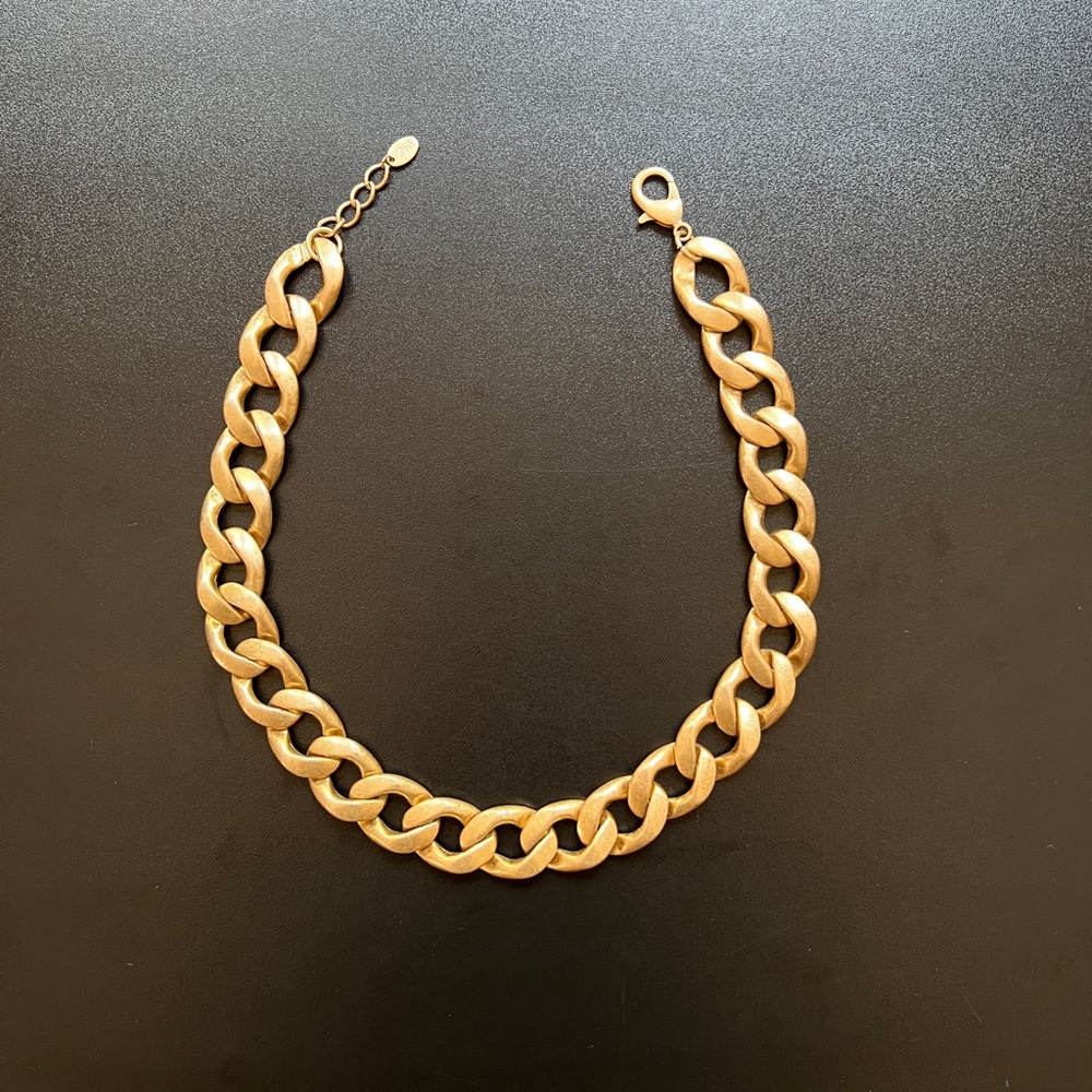 Zara Matte Golden Chunky Chain Necklace